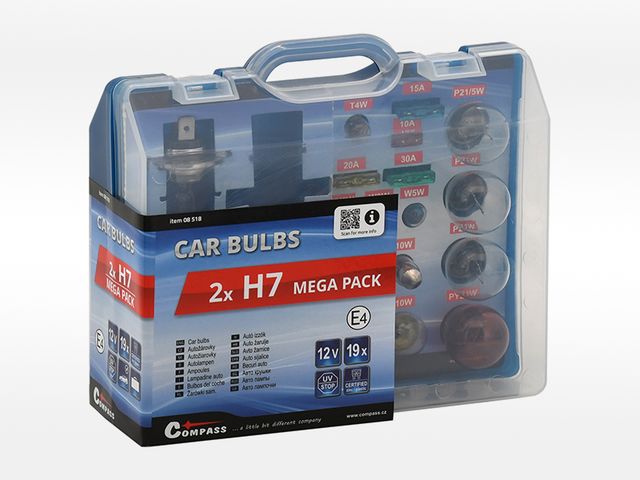 Obrázek produktu Žárovky 12V servisní box MEGA H7+H7+pojistky