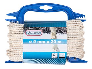 Šňůra sisalová stáčená, 5mm, 20kg, přírodní, 20m, navíječ