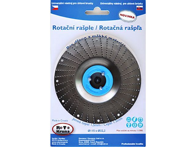 Obrázek produktu Rašple rotační do úhlových brusek 115mm - jemná čepel 1,5mm