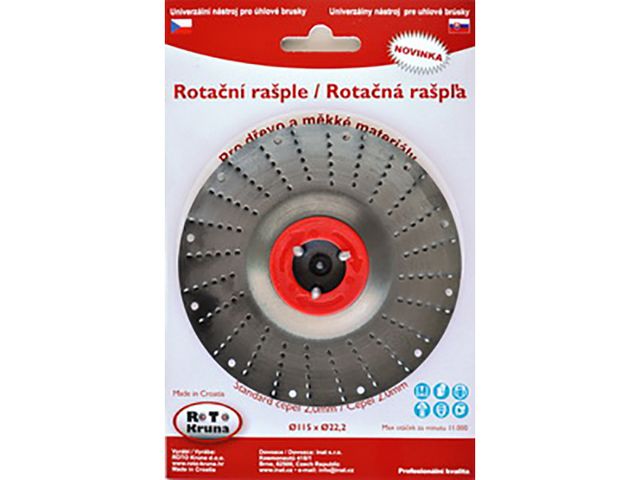 Obrázek produktu Rašple rotační do úhlových brusek 115mm - standard čepel 2,0mm