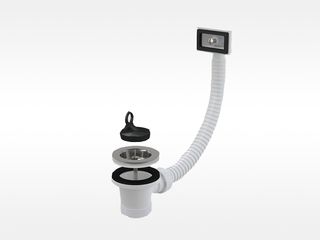Výpust dřezová 6/4 s nerezovou mřížkou pr.70 a flexi přepadem