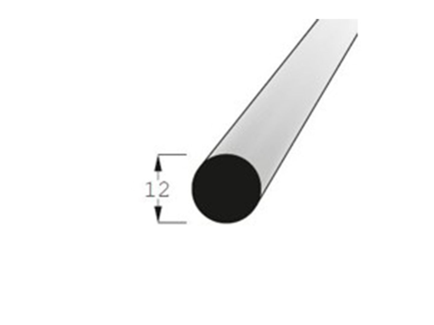 Lišta kruhová borovice prům.12mm, délka 70cm