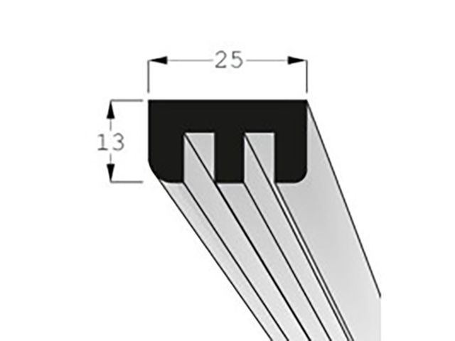 Obrázek produktu Lišta nábytková pro horní posun skla dub 25x13mm, délka 70cm