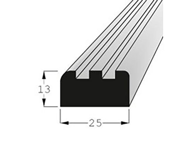 Obrázek produktu Lišta nábytková pro spodní posun skla dub 25x13mm, délka 70cm