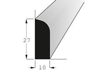 Lišta rohová vnitřní borovice 27x10mm, délka 70cm