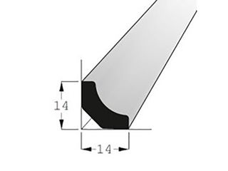 Lišta rohová vnitřní RVI borovice 14x14mm, délka 70cm