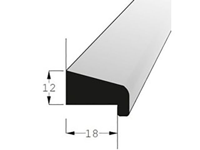 Obrázek produktu Lišta dveřní s polodrážkou, borovice surová 18x12mm, délka 200cm