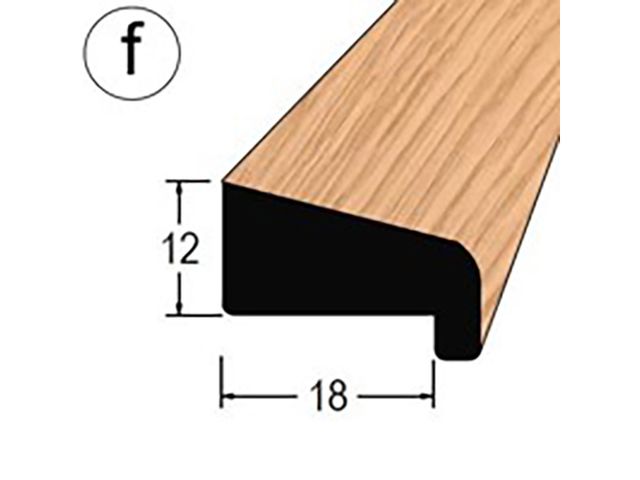 Obrázek produktu Lišta dveřní s polodrážkou, dub fólie, 18x12mm, délka 240cm