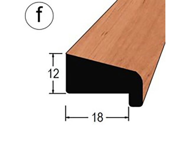 Obrázek produktu Lišta dveřní s polodrážkou, olše fólie, 18x12mm, délka 240cm