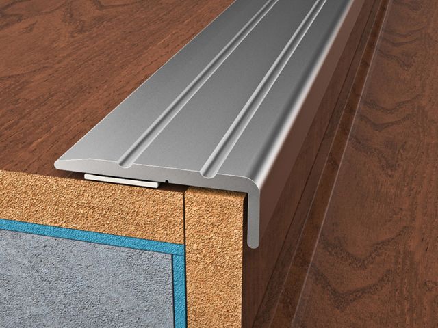 Obrázek produktu Profil schodový ukončovací, 25x9mm, hliník, Dub světlý, samolepící, 2,7m