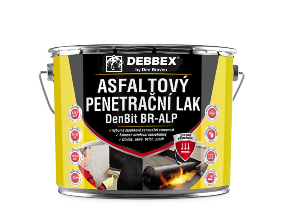Lak penetrační asfaltový DenBit BR-ALP 19kg. EAN: 8595100133212