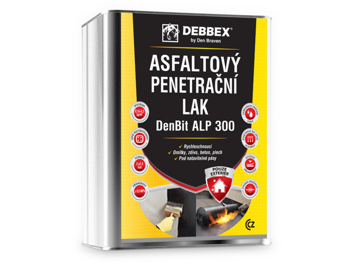 DEBBEX Lak penetrační asfaltový DenBit ALP 300 9kg