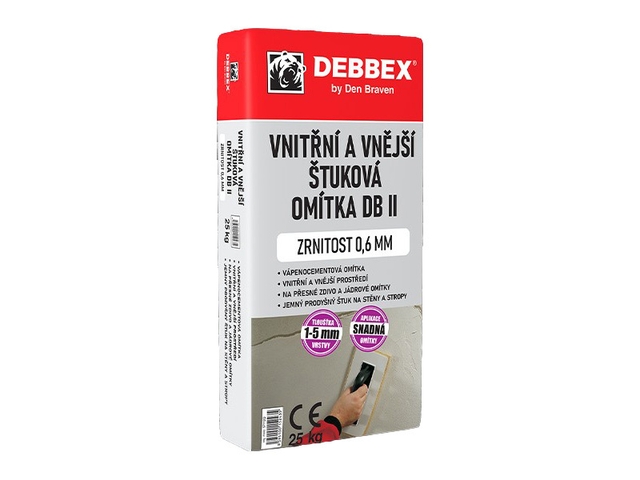 Obrázek produktu Omítka štuková DB II vnitřní a vnější 25 kg