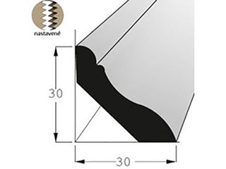 Lišta podlahová dub 30x30mm, délka 240cm, nastavavovaná