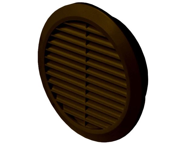 Obrázek produktu Mřížka větrací kruhová hnědá se síťovinou pr.125 mm