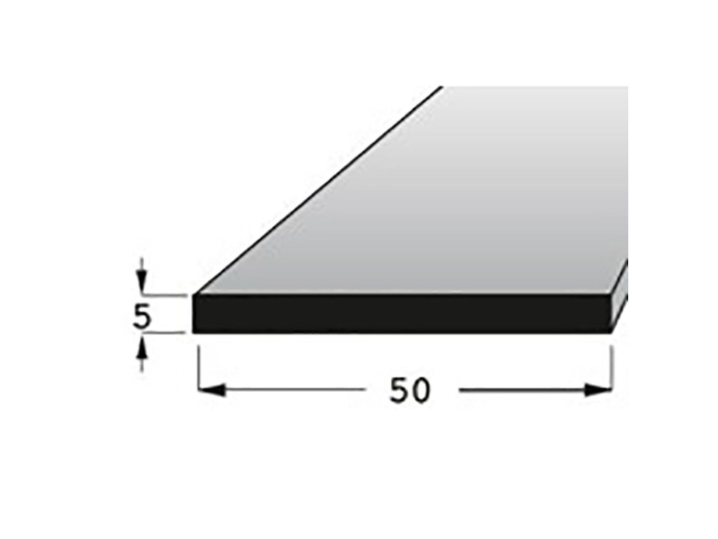 Hranolek 50x5mm, délka 70cm