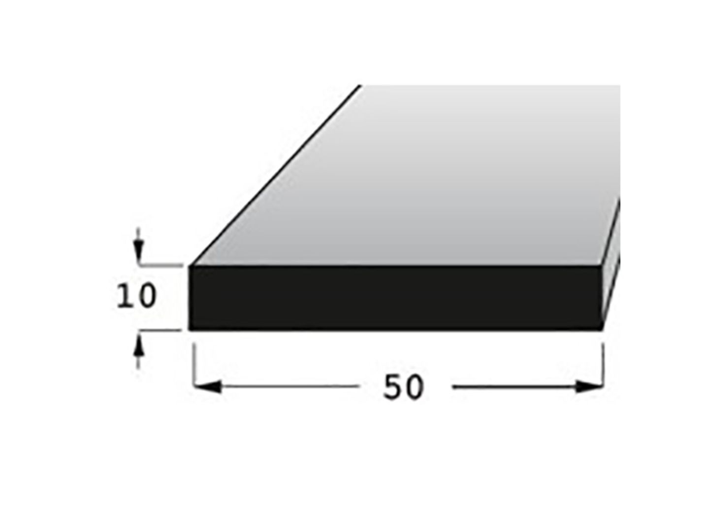Hranolek 50x10mm, délka 70cm