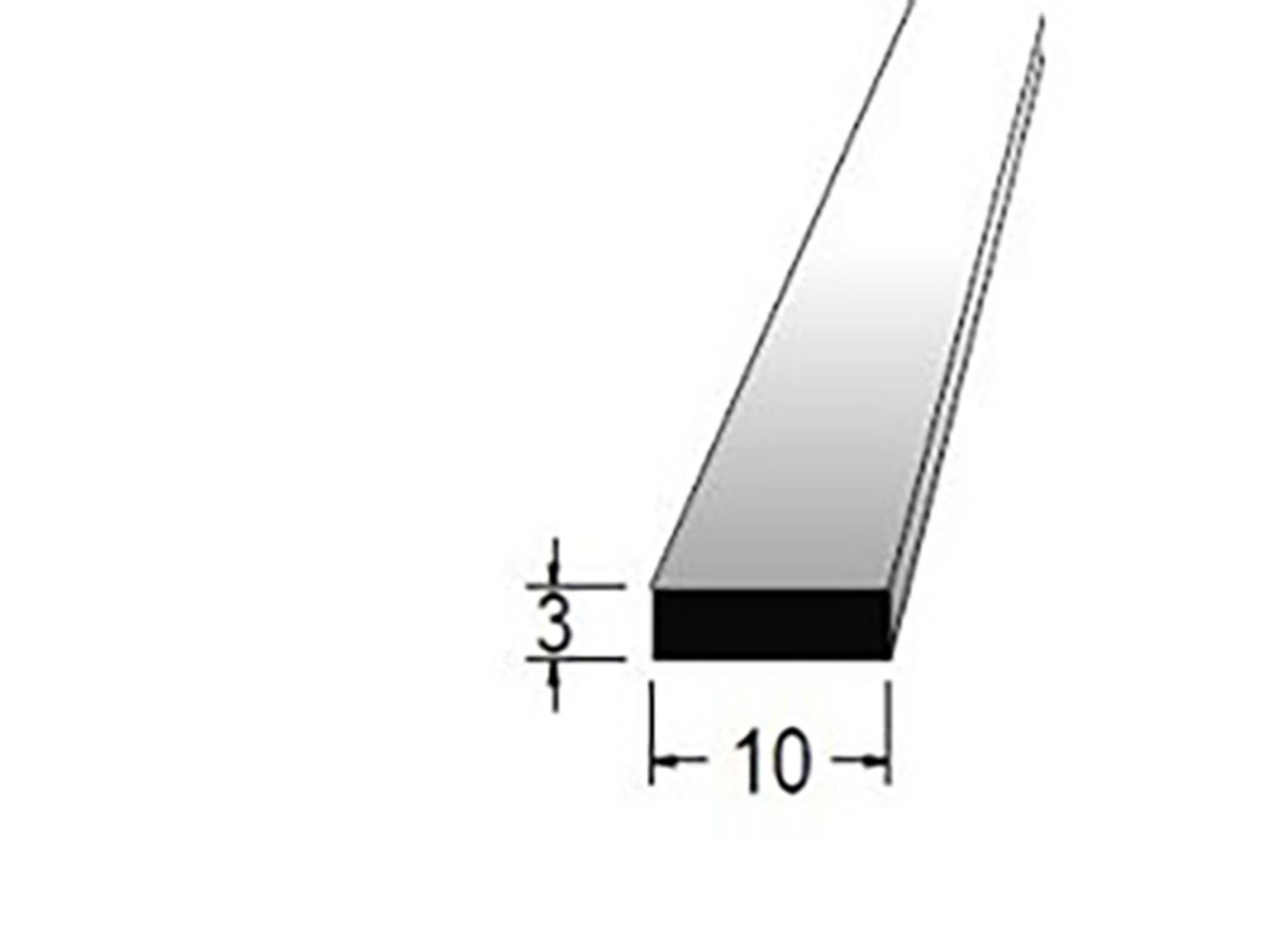 Hranolek 10x3mm, délka 100cm