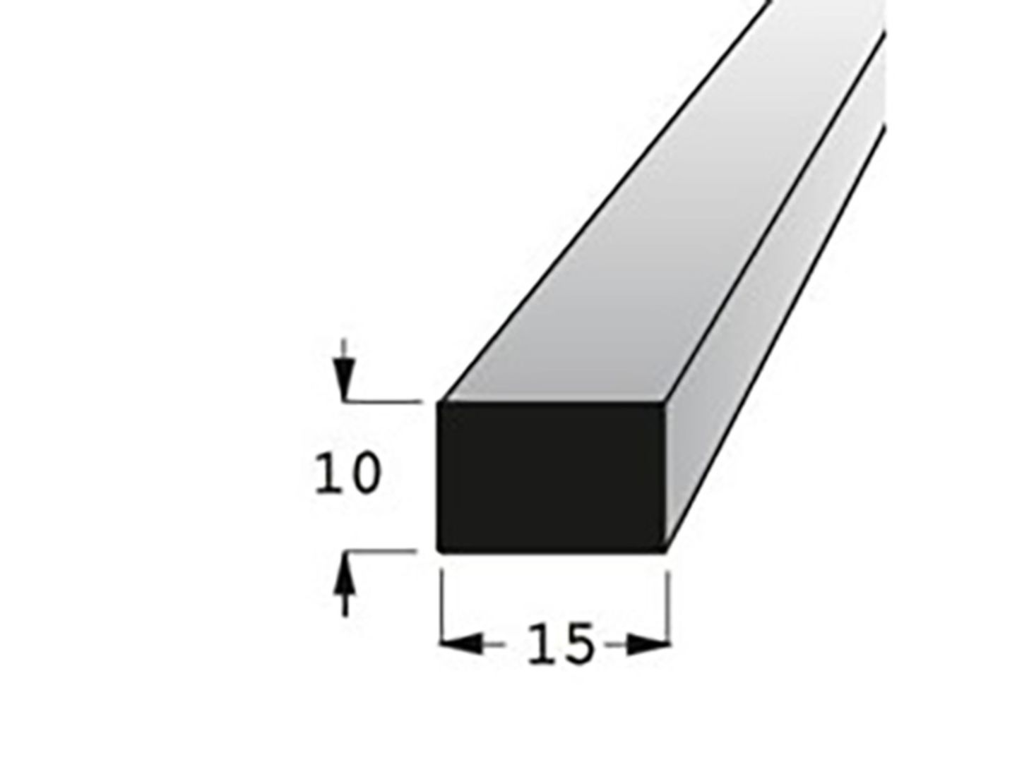 Hranolek 15x10mm, délka 100cm