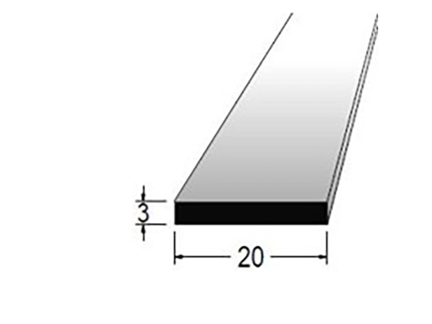 Hranolek 20x3mm, délka 100cm