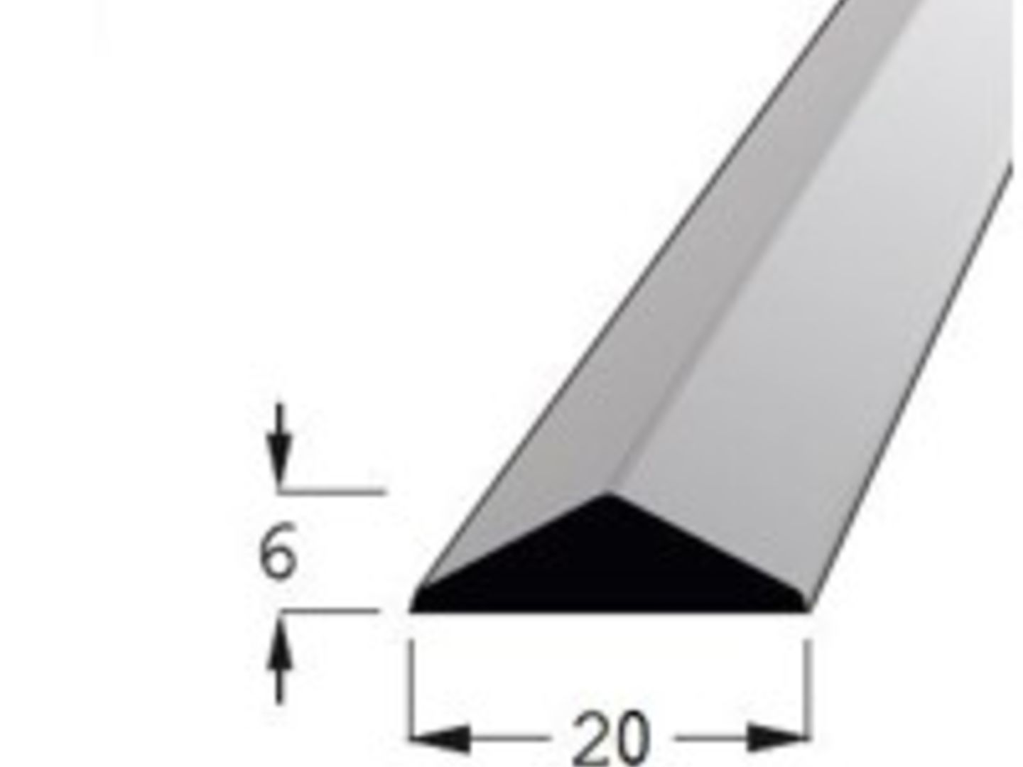 Lišta krycí profilová KV borovice 20x6mm, délka 100cm