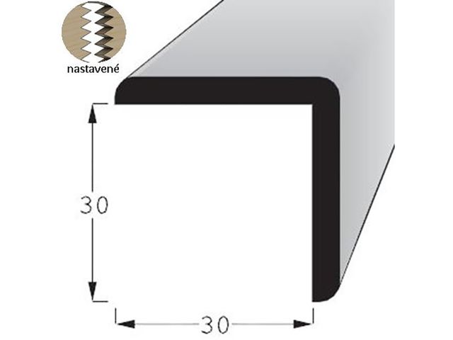 Obrázek produktu Lišta rohová vnější smrk 30x30mm, délka 240cm, nastavovaná