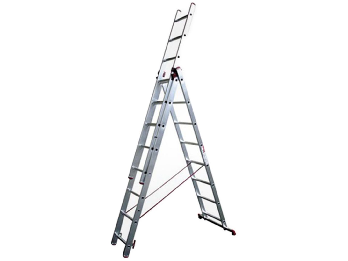 ALVE Žebřík hliníkový trojdílný univerzální, 3 x 8 příček Helper, nosnost 150 kg