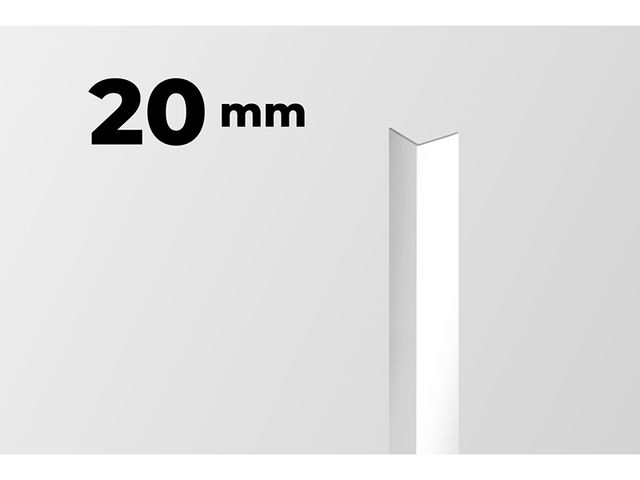 Obrázek produktu Lišta L k ochraně rohu, 20x20mm, 2,9m, PVC, bílá