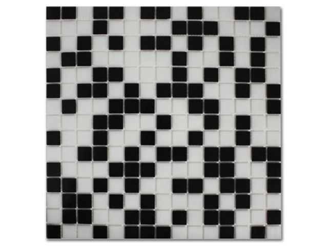 Obrázek produktu Mozaika skleněná bazénová bíločerná 327x327mm