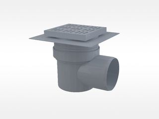 Vpusť podlahová 150x150/110, boční, šedá