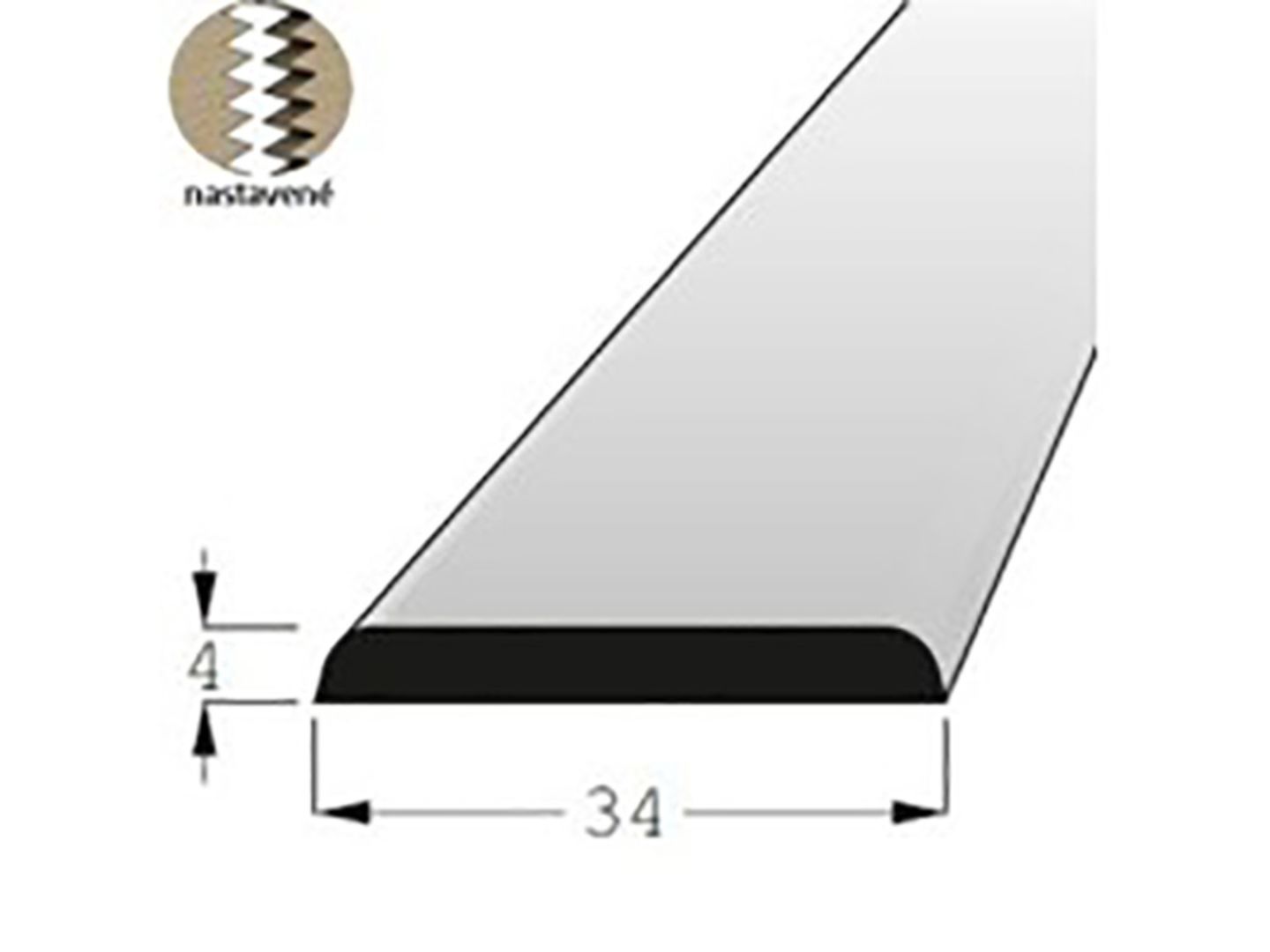 Lišta krycí smrk 34x4mm, délka 150cm, nastavovaná