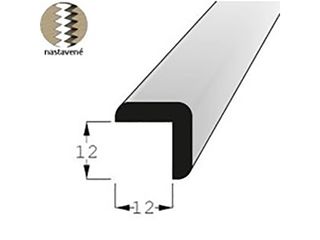 Lišta rohová vnější smrk 12x12mm, délka 150cm, nastavovaná