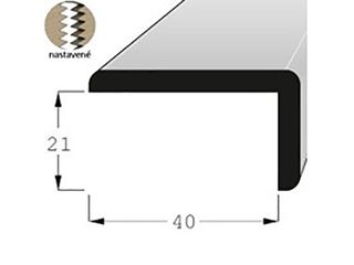 Lišta rohová vnější smrk 40x21mm, délka 150cm nastavovaná