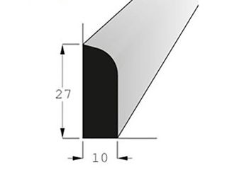 Lišta rohová vnitřní smrk 27x10mm, délka 150cm, nastavovaná
