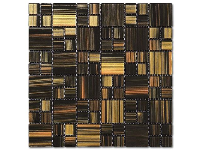Obrázek produktu Mozaika skleněná šrafovaná goldstar hnědá 300x300mm