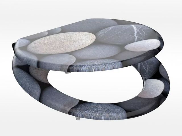 Obrázek produktu WC sedátko šedé kameny MDF, soft-close