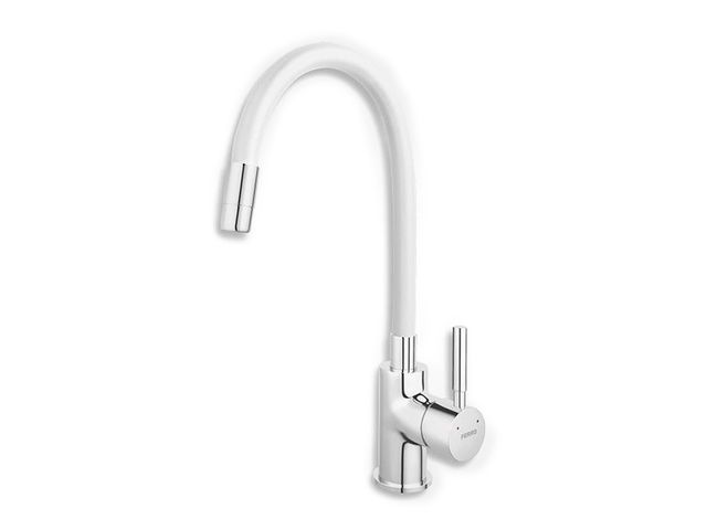 Obrázek produktu Baterie Ferro dřezová s flexi ramenem, bílá chrom