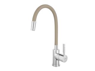 Baterie Ferro dřezová s flexi ramenem, béžová-chrom