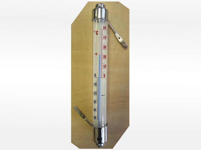 Obrázek produktu TEPLOMĚR VENKOVNÍ VÁLEC NA ŠROUBY -50+50°C 20X2CM