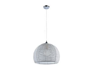 Svítidlo závěsné DAVOS,1xE27/60W,ALU stínidlo,lesklý chrom,pr.35cm, v. 150cm