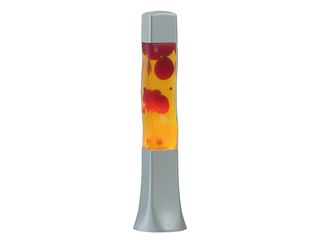 Lampa lávová MARSHAL, H41,5cm, červená/ žlutá/ stříbrná, s vypínačem na kabelu