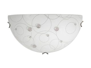 Lampa nástěnná JOLLX, D30cm, bílá se vzorem/ chromové klipy