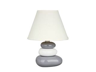Lampa stolní keramická Salem, E14 1x40W, bílá/ šedá, s vypínačem na kabelu