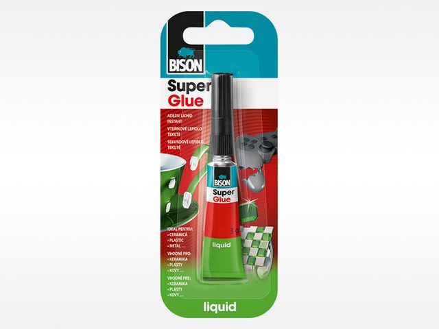 Obrázek produktu Lepidlo vteřinové BISON Super Glue Liquid 3 ml Jumbo Card