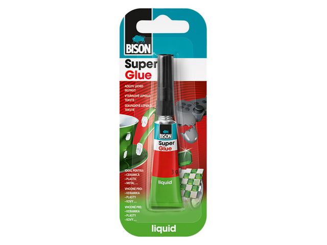 Obrázek produktu Lepidlo vteřinové BISON Super Glue Liquid 3 ml Jumbo Card