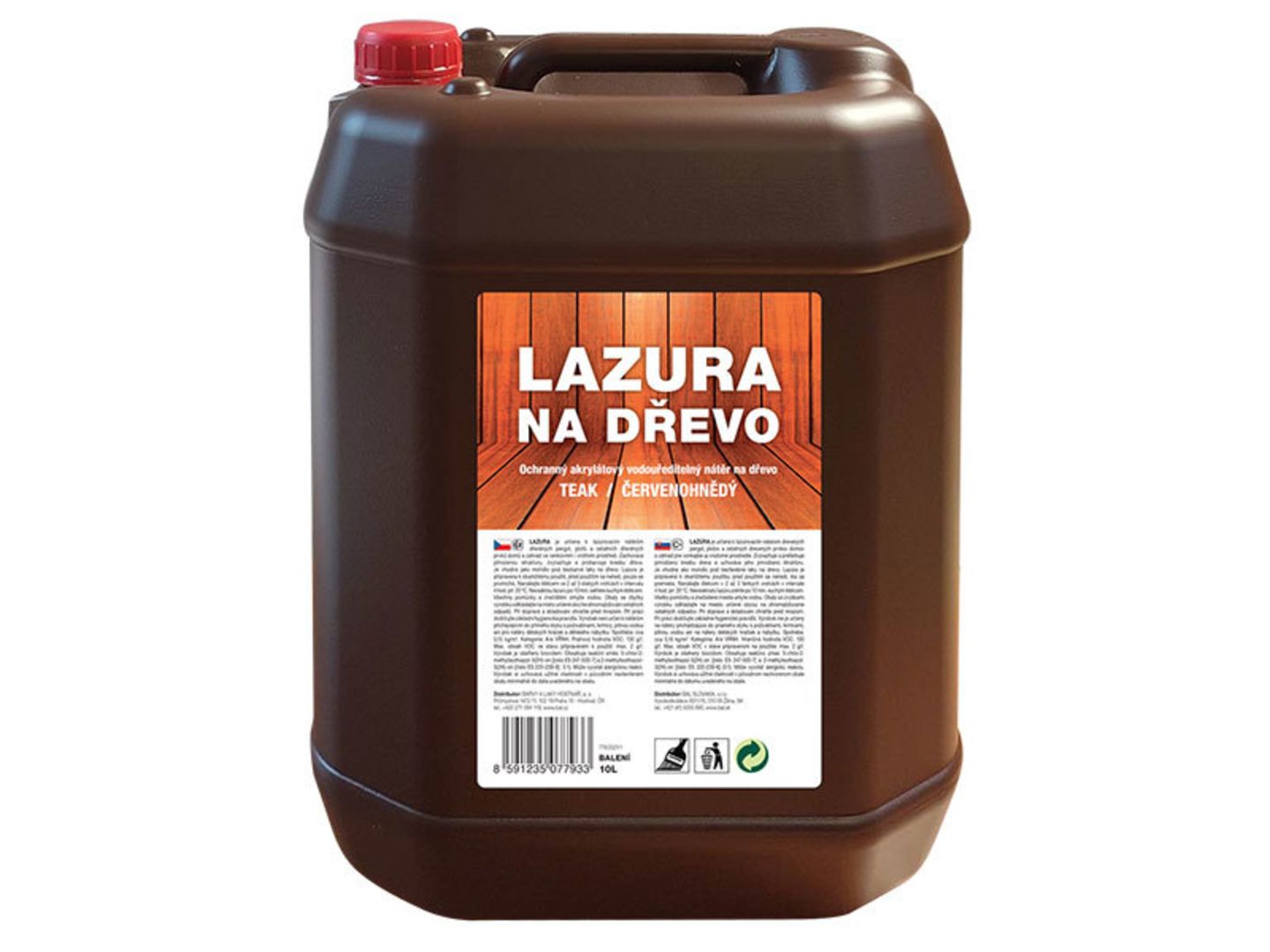 Barvy a Laky Hostivař Lazura na dřevo, teak 10L
