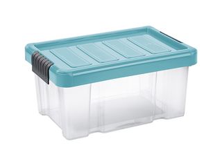 Box úložný s clipem, PUZZLE 14 L, trans./modrá