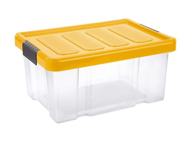 Obrázek produktu Box úložný s clipem, PUZZLE 14 l trans./oranžová