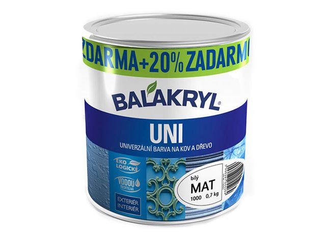 Obrázek produktu Balakryl Uni mat 0100 bílý 0,7 kg + 20%