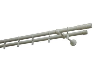 Souprava záclonová dvojitá Válec 19/300cm bílá lesklá